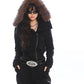 【24s Dec.】Slanted Collar and Plush Fur Collar Hoodie ArtsKoreanMan