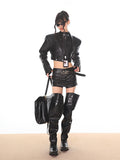 【24s Oct.】Hot Girl Fake Two Piece Hip-wrapped Leather Skirt ArtsKoreanMan