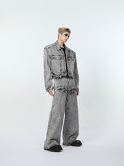 【24s March.】Retro Distressed Simple Denim Suit ArtsKoreanMan