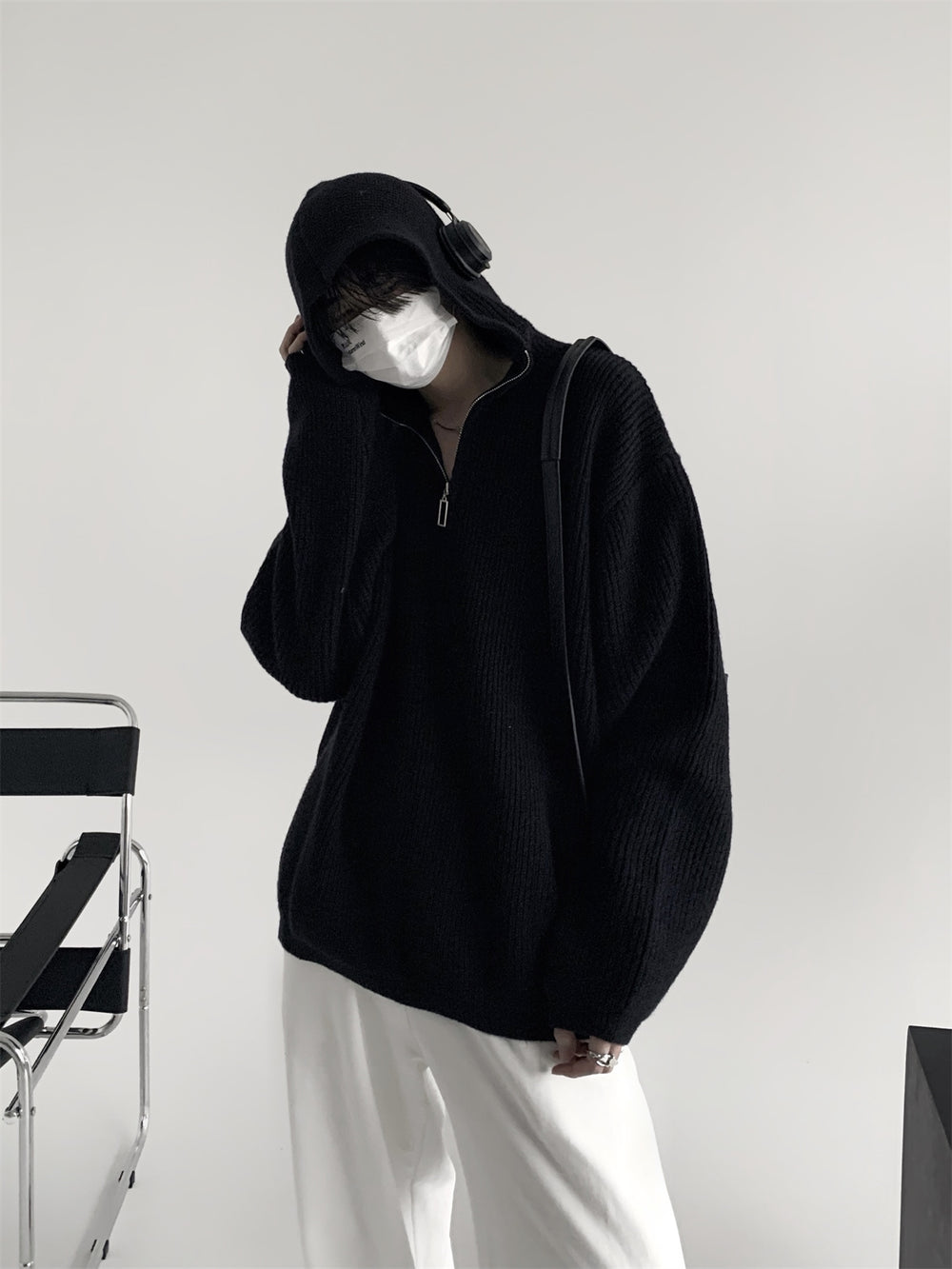 【23s November.】Half-zip Hooded Knitted Sweater ArtsKoreanMan