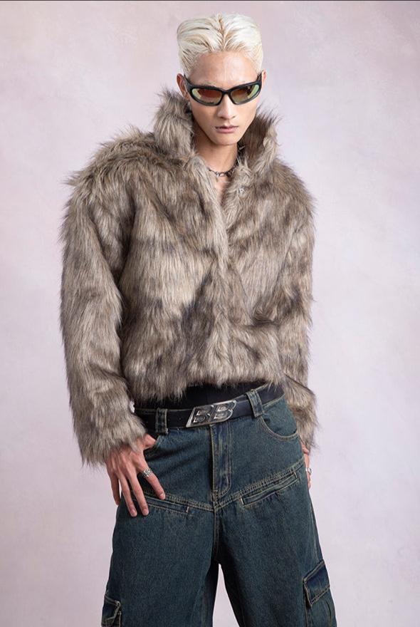 【24s Dec.】Eco-friendly Fur Short Vintage Plush Jacket ArtsKoreanMan