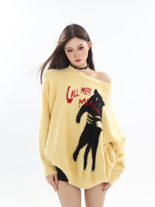 【23s September.】Loose Knitted Cat Sweater