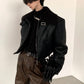 【23s November.】Short Silhouette Black Fur All-in-one Jacket