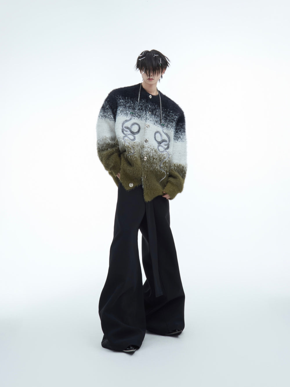【24s Dec.】Faux Mink Snake Contrast Gradient Sweater ArtsKoreanMan