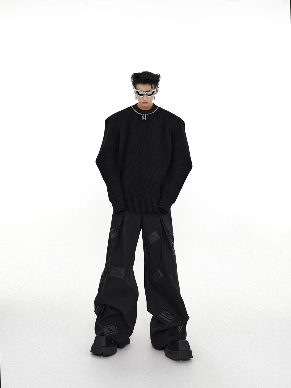 【23s August.】Label Graphic Drape Suit Pants ArtsKoreanMan