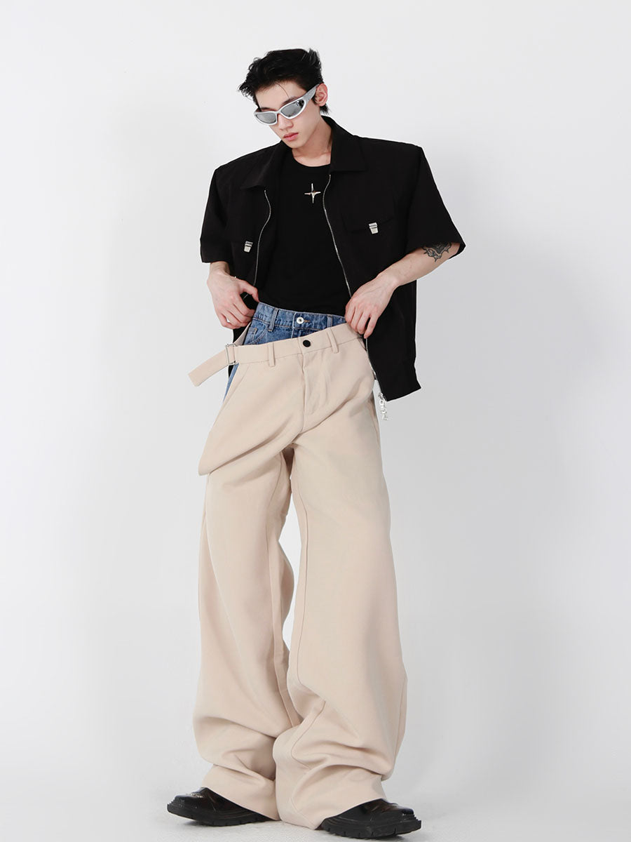 【24s January.】Drapey Loose Pants with Patchwork Design