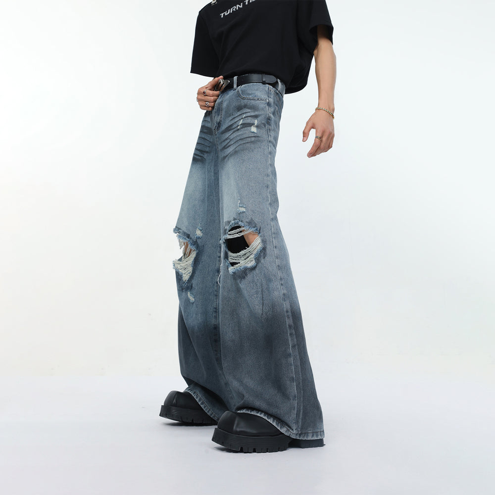 【24s June.】Vintage Dirty Dyed Hole Deconstructed Shirt + Jeans ArtsKoreanMan