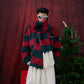 【23s December.】Christmas Imitation Mink Striped Thick Sweater(Comes with scarf)