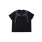 【24s April.】3D Embossed PU Leather Patchwork T-shirt