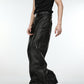 【24s March.】Deconstructed Three-dimensional Black Leather Pants