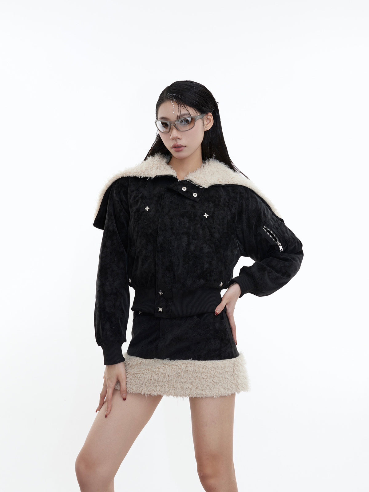 【23s November.】Retro Sherpa Short Coat and Skirt Two-piece Set ArtsKoreanMan