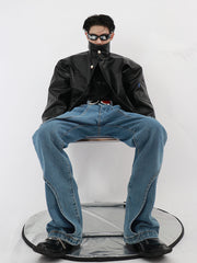 Double Layer Design Jeans ArtsKoreanMan