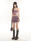 【24s July.】Hot Girl Lace Purple Denim Vest + Short Skirt ArtsKoreanMan
