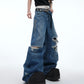 【24s May.】Deconstructed Ripped Fringed Baggy Jeans