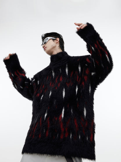 【23s October.】Split Design Turtleneck Knitted Sweater