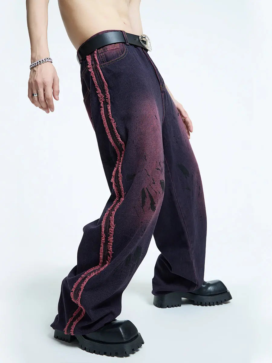 【23s September.】Tie Dye Vintage Frayed Jeans ArtsKoreanMan