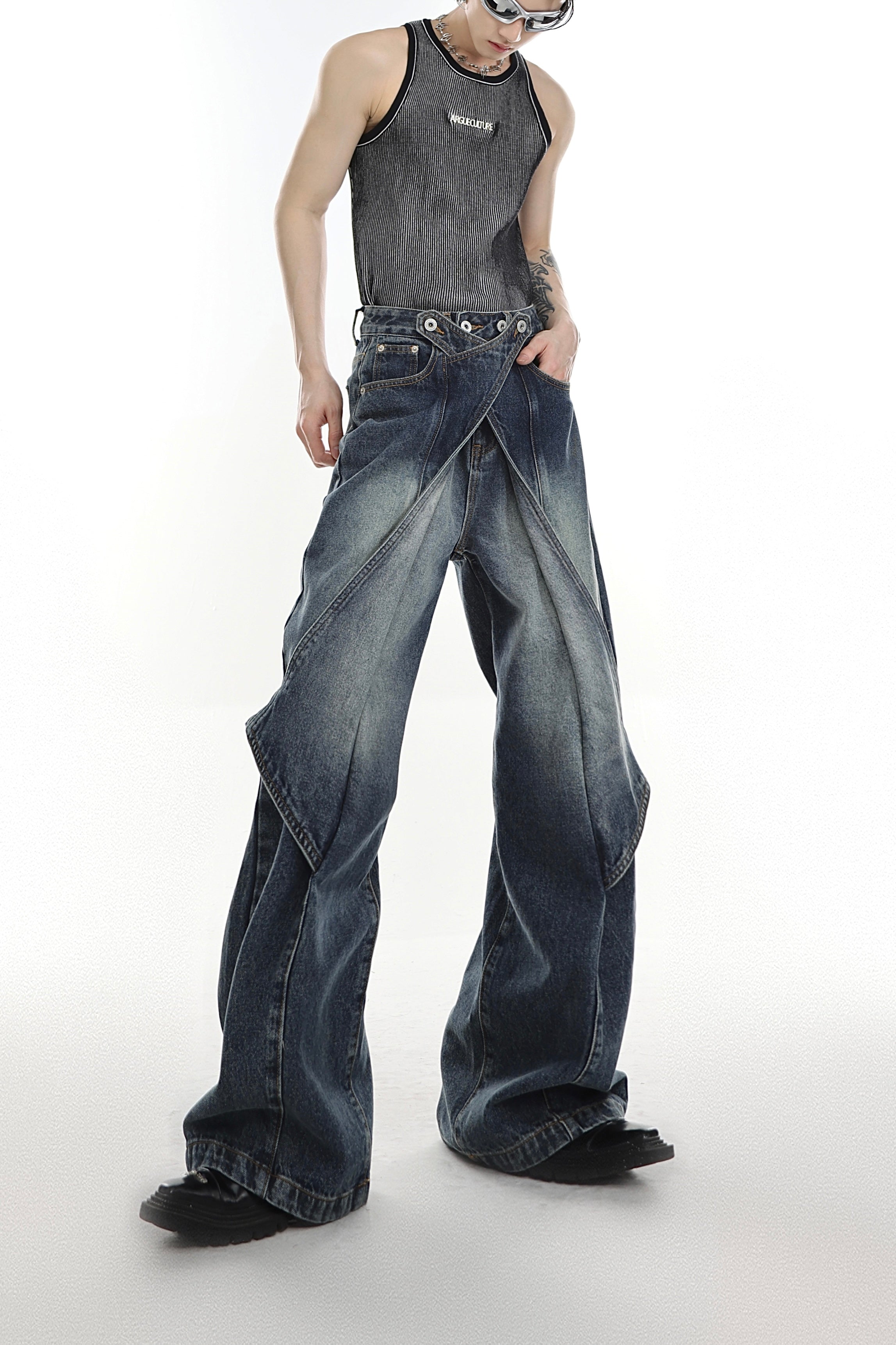 Chic Distressed Wide Leg Jeans - Unleash Your Style! – ArtsKoreanMan