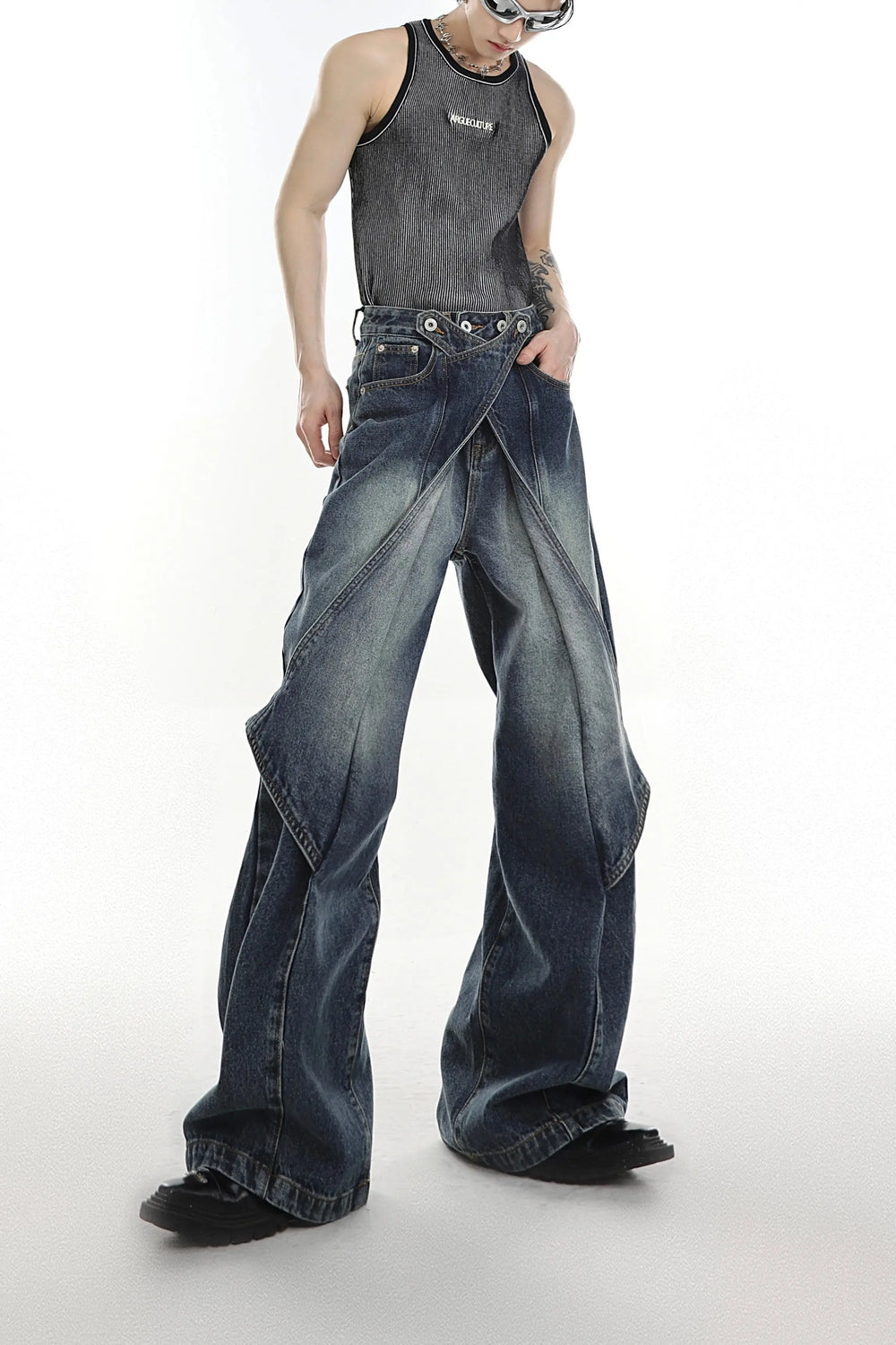 【23s Jun.】Distressed Wide Leg Jeans ArtsKoreanMan