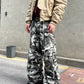 【25s Jan.】Camouflage Denim Patchwork Multi-pocket Cargo Trousers