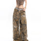 【24s April.】Retro Distressed Camouflage Casual Pants