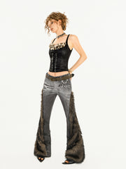 【24s Nov.】Niche Retro Flared Raw Edge Casual Pants ArtsKoreanMan