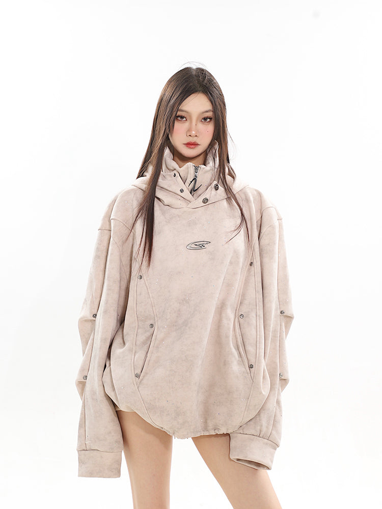 【24s Sep.】Metallic Double-layer Pleated Hoodie ArtsKoreanMan