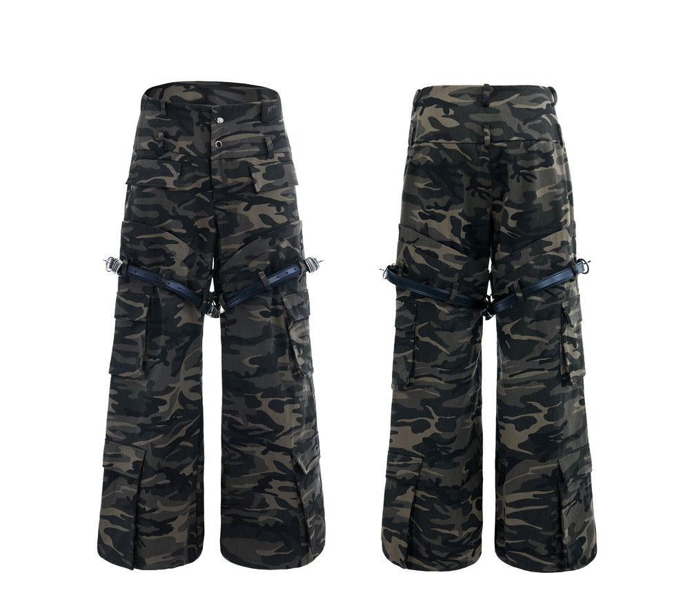 【24s Dec.】Small Belt Design Camouflage Overalls ArtsKoreanMan
