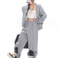 【25s Mar.】Zippered Design Hoodie/Wide-Leg Pants Set