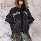 【24s Nov.】Fur Collar Leather Hooded Lace Lettering Cotton Jacket ArtsKoreanMan