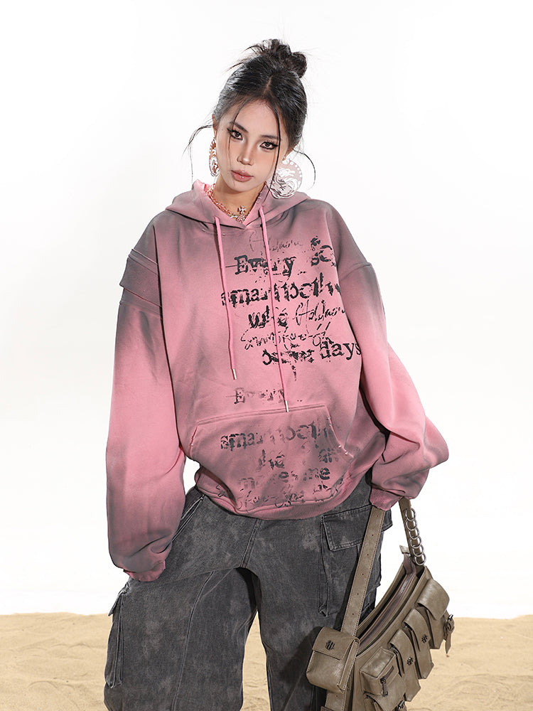 【24s February.】Distressed Silhouette Fake Two-piece Sweatshirt