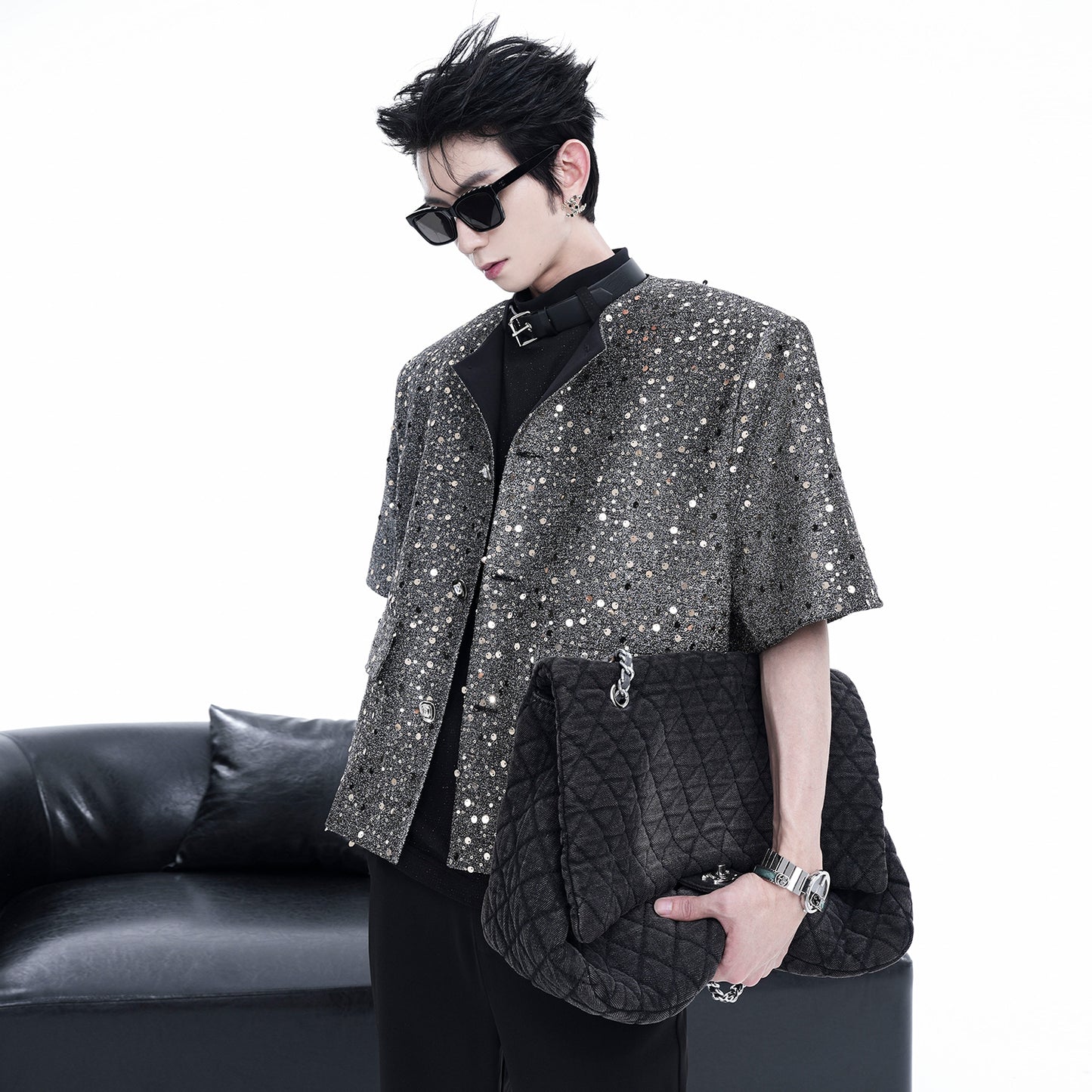 【24s Aug.】Chanel Style Sequined Short-sleeved Luxury Jacket