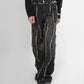 【24s February.】Raw Edge Vertical Stripe Patchwork Jeans