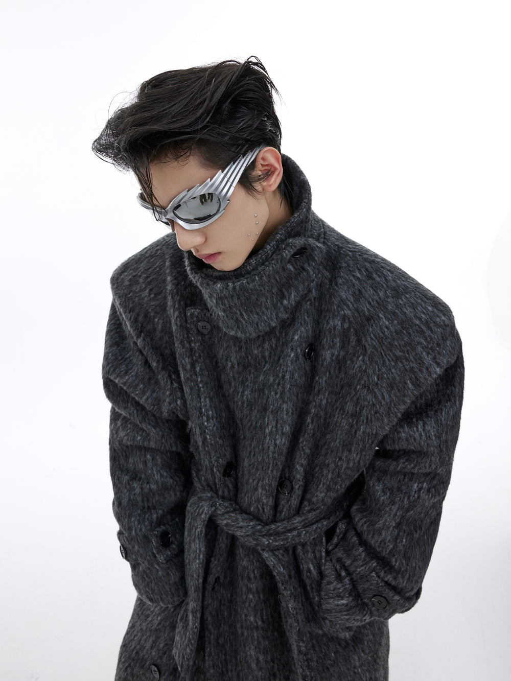 【23s November.】Double Layer Thickened Strappy Woolen Coat ArtsKoreanMan