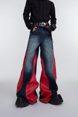 【23s October.】Washed Patchwork Contrasting Jeans ArtsKoreanMan