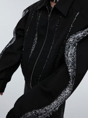 【24s Sep.】Patchwork Sequined Cropped Jacket ArtsKoreanMan