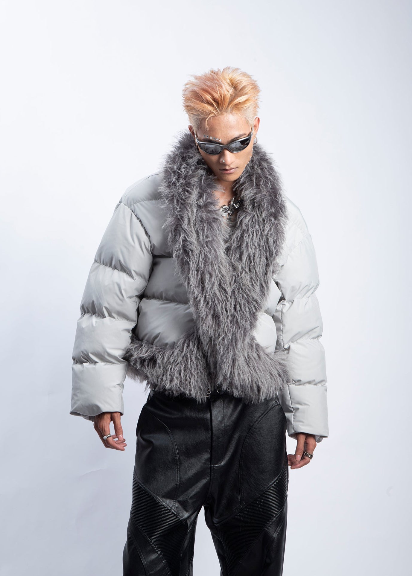 【25s Feb.】Fur Collar Stitching High-end Short Cotton Jacket