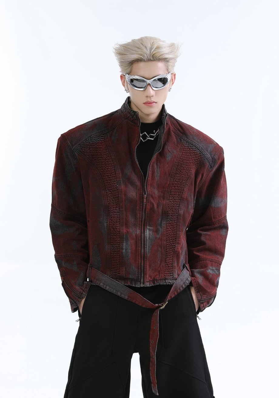 【24s Oct.】Wasteland Style Distressed Silhouette Denim Jacket ArtsKoreanMan
