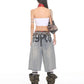 【24s Aug.】Niche High-end Graffiti Letter Denim Shorts