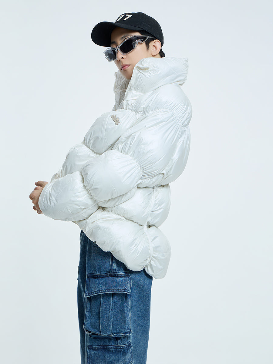 【23s September.】Irregular Pleat Stand Collar Cotton Jacket -L ArtsKoreanMan