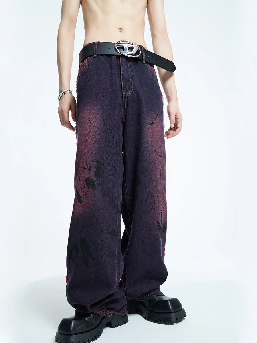 【23s September.】Tie Dye Vintage Frayed Jeans ArtsKoreanMan