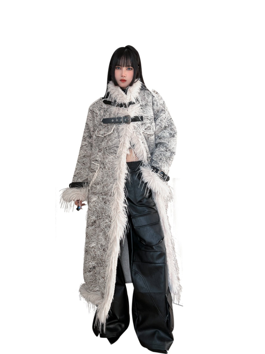 【24s Dec.】Belt Buckle Plush Patchwork Fur Jacket ArtsKoreanMan