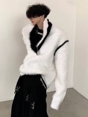 【23s December.】Imitation Mink V-neck Loose Sweater ArtsKoreanMan