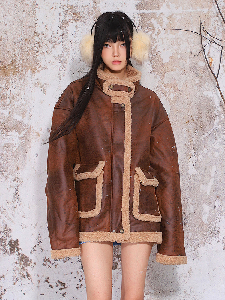 【24s Nov.】Vintage Sherpa Large Pocket Suede Jacket ArtsKoreanMan