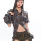 【25s Mar.】Plaid Backless Hollow Strap Detachable Shirt~