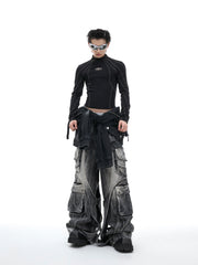 【24s Oct.】Topstitched Metallic Trim Slim-fit Turtleneck Top ArtsKoreanMan