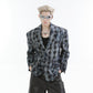 【24s Nov.】High Street Tie-Dye Plaid Loose Suit