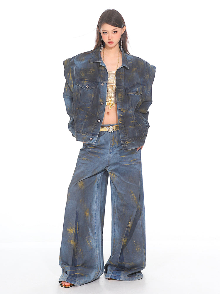 【24s Oct.】Denim Gold Gradient Jacket ArtsKoreanMan