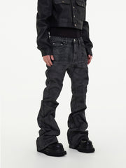 【24s May.】Hand-brushed Wax-coated Slim-fit Stacked Jeans ArtsKoreanMan