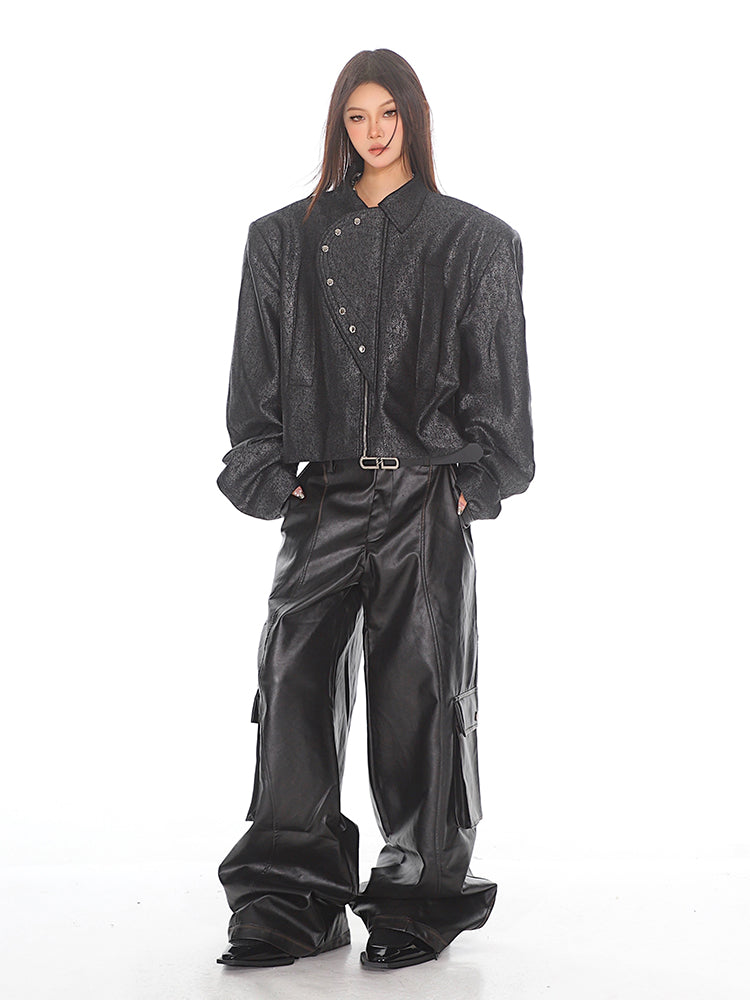 【24s Oct.】Luxurious Glossy Textured Short Jacket ArtsKoreanMan