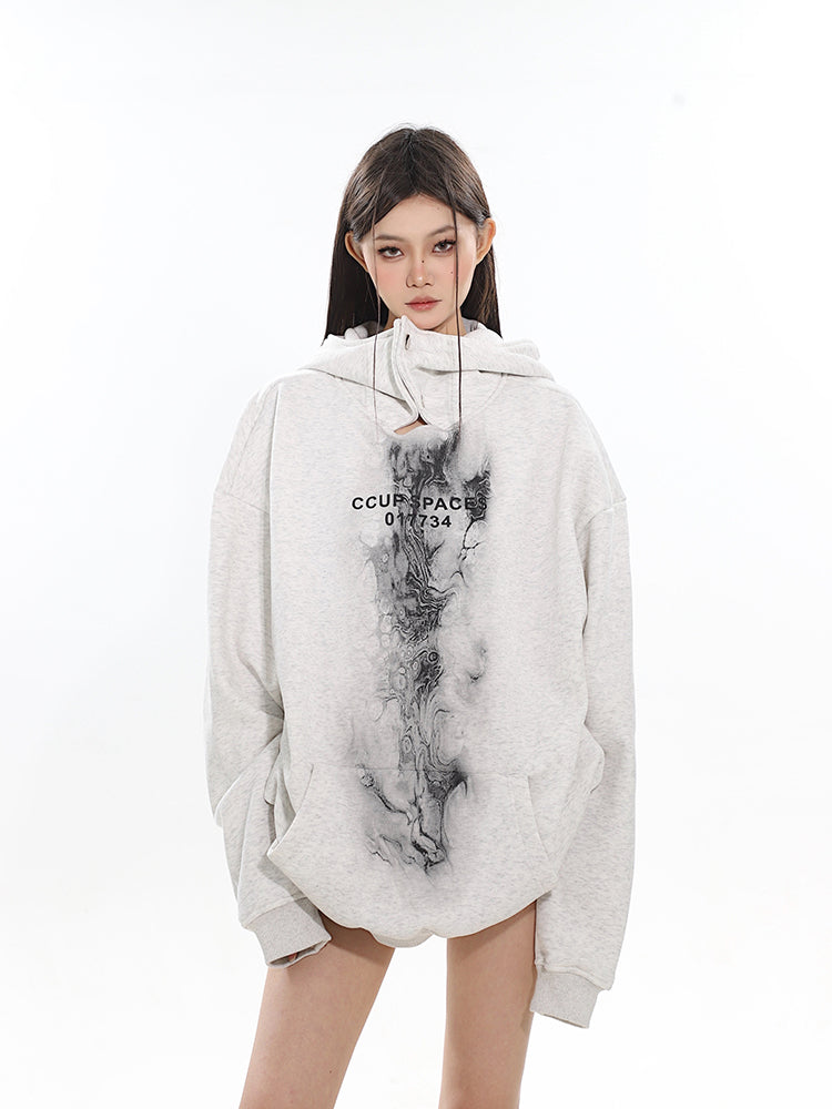【23s December.】Fuzzy Printed Fleece Sweatshirt
